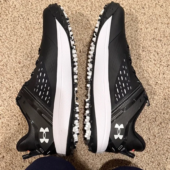 Under Armour Black and White Sports Cleats - Picture 3 of 5